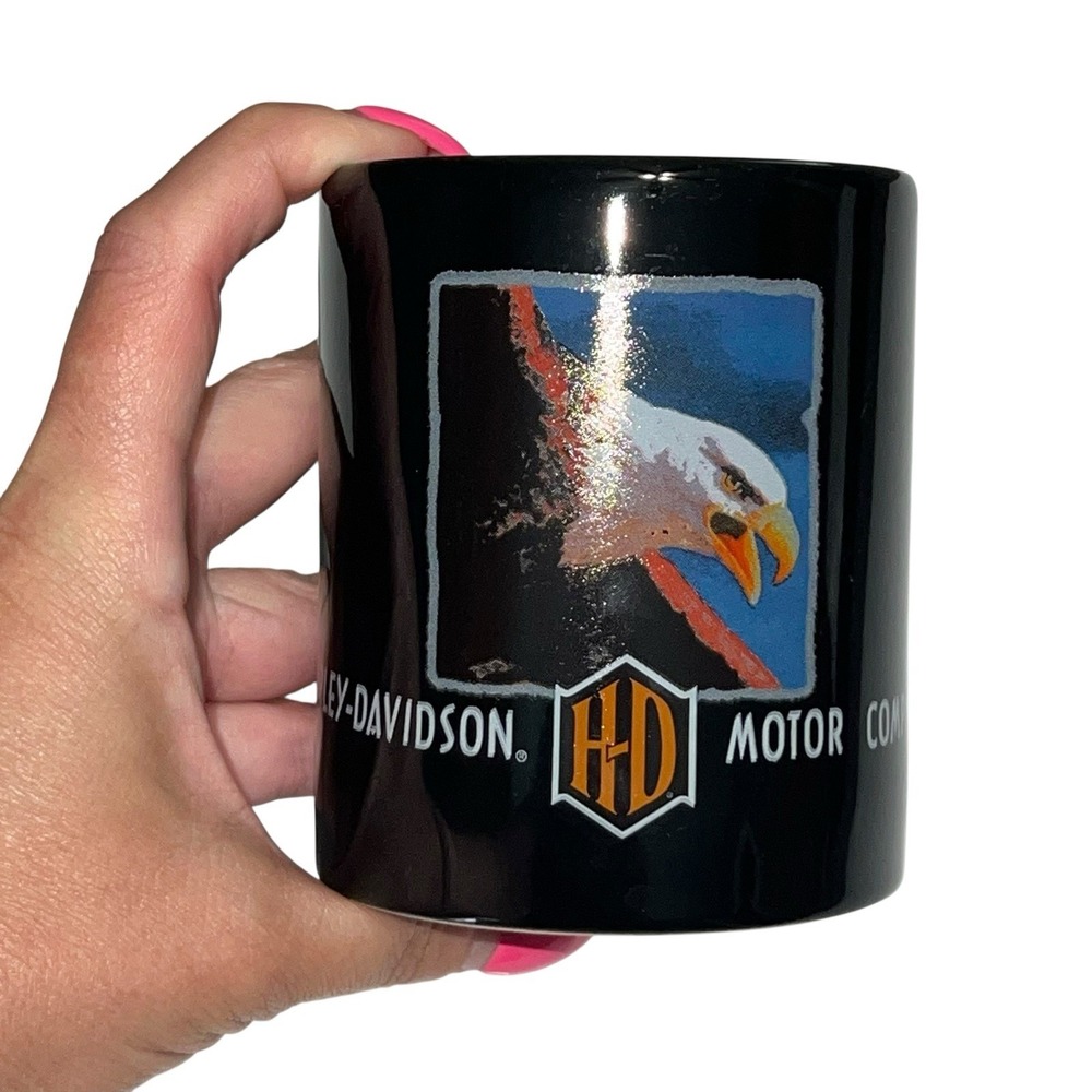 1997 Vintage Harley Davidson Coffee Mug Cup Bald Eagle "When You‎ Care Enough"